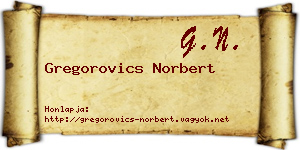 Gregorovics Norbert névjegykártya